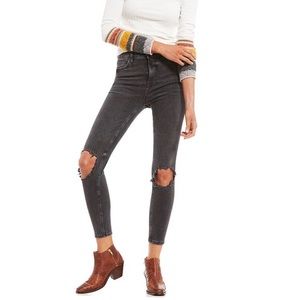 Free People We The Free Busted Skinny Jeans Gray